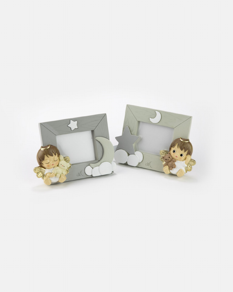 Porta Impronte Bebè FUP029 – Kit Per Calco Mano E Piede – Cornice Bianca Con Pasta Modellabile – Ricordo Di Nascita Fai Da Te