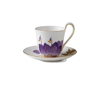 tazza the con piattino viola del pensiero in porcellana royal copenhagen