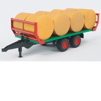 carro rimorchio con 8 balle fieno rotonde