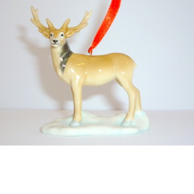 figura ornamentale cervo  b&g in porcellana