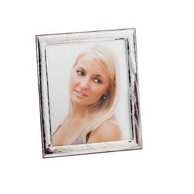 cornice porta foto in argento 13 x 18 con decoro martellato spighe