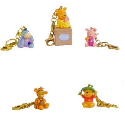 portachiavi winnie pooh e amici in resina - prodotto originale disney con scatolina
