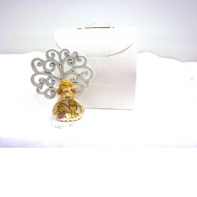 albero in legno con applicazione angelo con calice