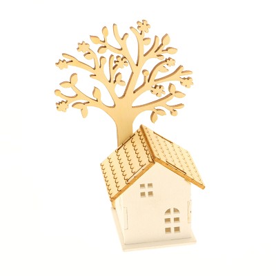 wood deco' casa con albero