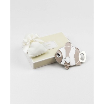 apribottiglia pesce bianco-beige con magnete