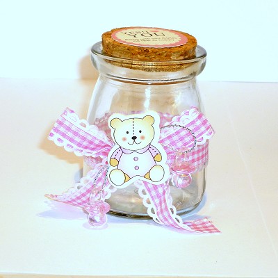 baby glass bottiglia rosa