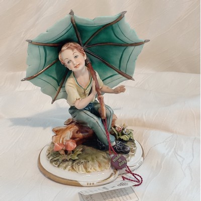 bambino sotto l'ombrello 12x18