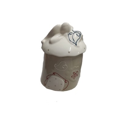 barattolo contenitore kergr�s wald shabby chic - angelo con cuore | h 16 cm