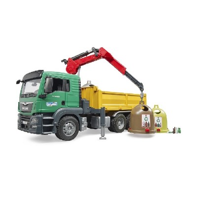camion man tgs verde per raccolta rifiuti