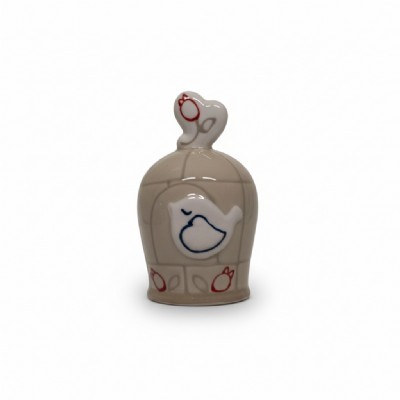 campanella decorativa kergr�s wald shabby chic - voliera con uccellino dipinta a mano