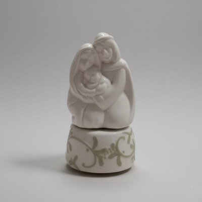 carillon sacra famiglia in porcellana (h 15 cm) - suona l'ave maria di schubert