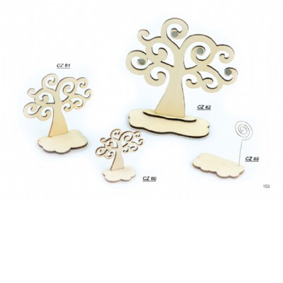 clip metallo con base legno nat
