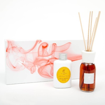 confezione regalo
diffusore a bastoncino mosto d'autunno + profumo concentrato per bucato oro e mirra