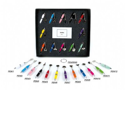 mini penna in smalto con charm