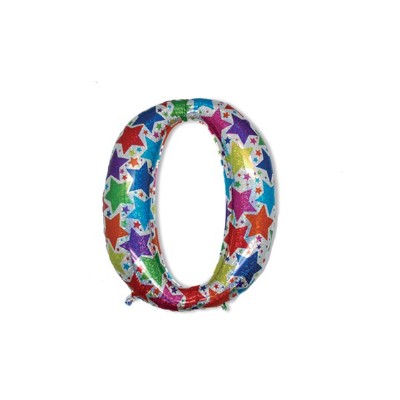 mylar numero '0' olografico stelle