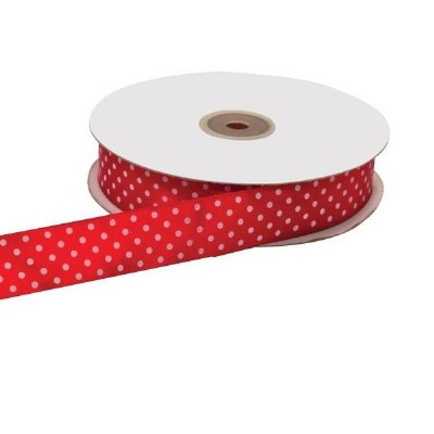 nastro 10 mm doppio raso rosso pois