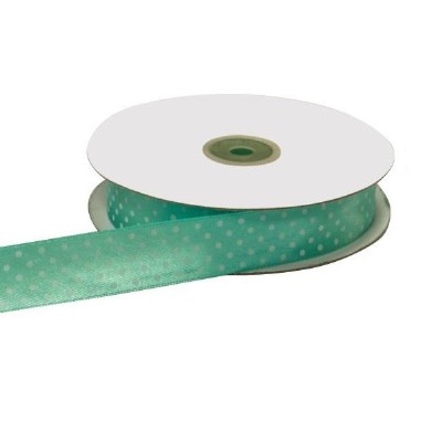 nastro 10 mm doppio raso tiffany pois