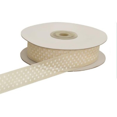 nastro 10 mm organza avorio pois