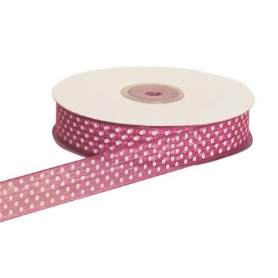 nastro 10 mm organza fuxia pois