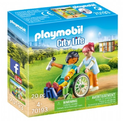 play mobil - paziente su sedia a rotelle (70193)