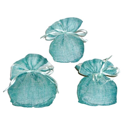 sacchetto medio pallina m 15x13 cm  lino ottanio
