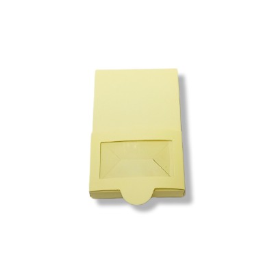 scatola portaconfetti con finestra gialla