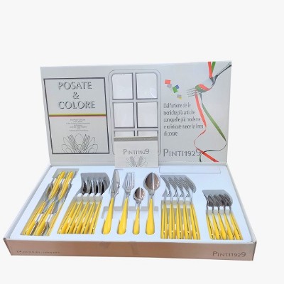 pinti miro' servizio  posate 24 pz inox giallo