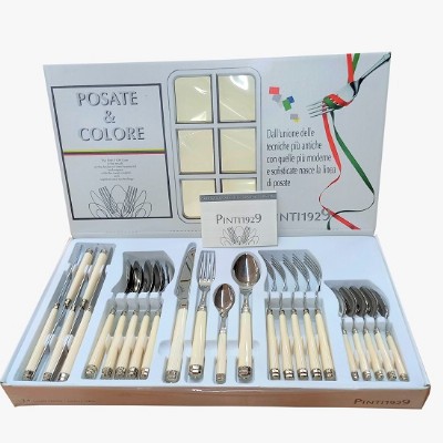 pinti napoleon servizio posate 24 pz inox avorio