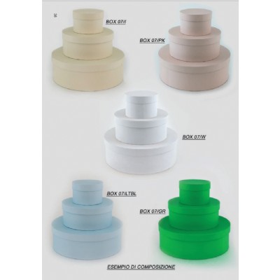 set 3 scatole tonde + 24 scatoline verde
