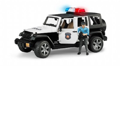 jeep wrangler rubicon della polizia con luci, suoni e personaggio